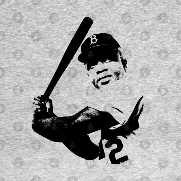 Jackie Robinson Pop Art Portrait by phatvo